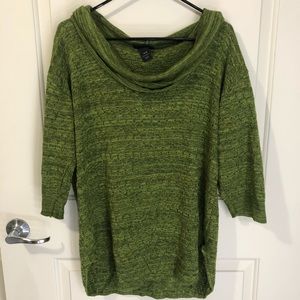 🎂Lane Bryant Green Quarter Sleeve Cowl Sweater